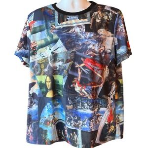 Zaful Art Print T-Shirt Renaissance Graphic Multicolor Men's Size X-Large NWOT
